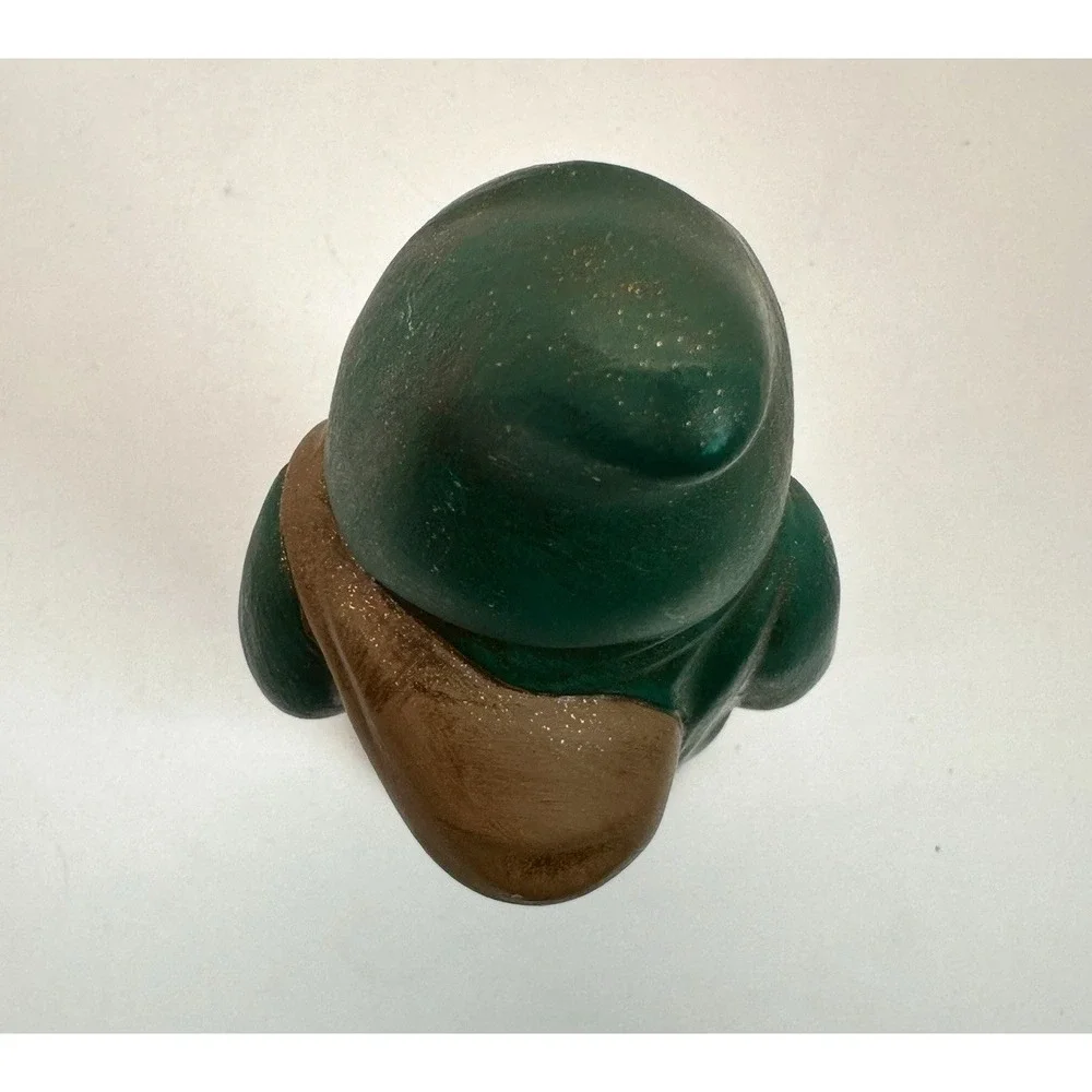 Vintage Belsnickel Style Santa Figurine Green Coat 8
